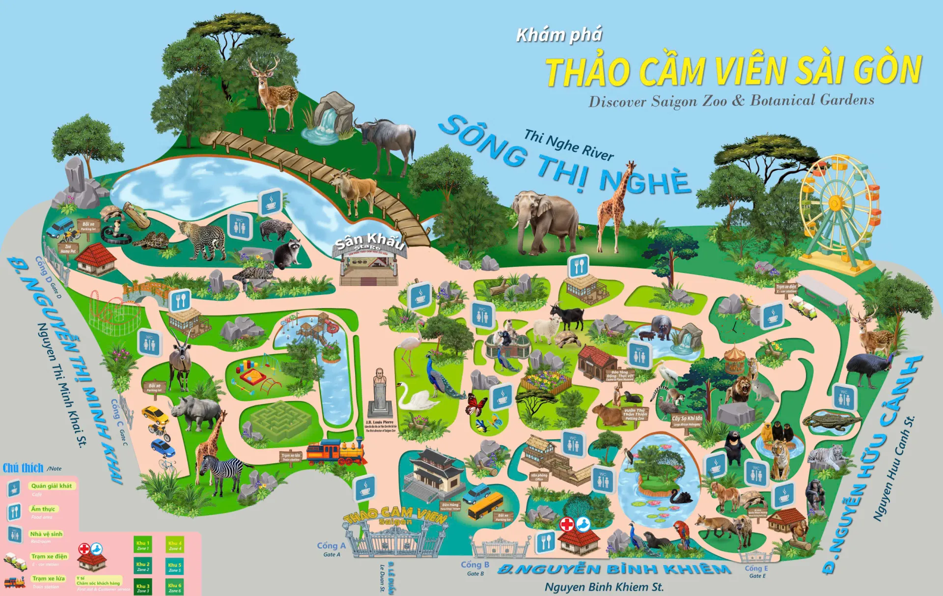 (Map of Saigon Zoo & Botanical Gardens. Photo: saigonzoo.vn)