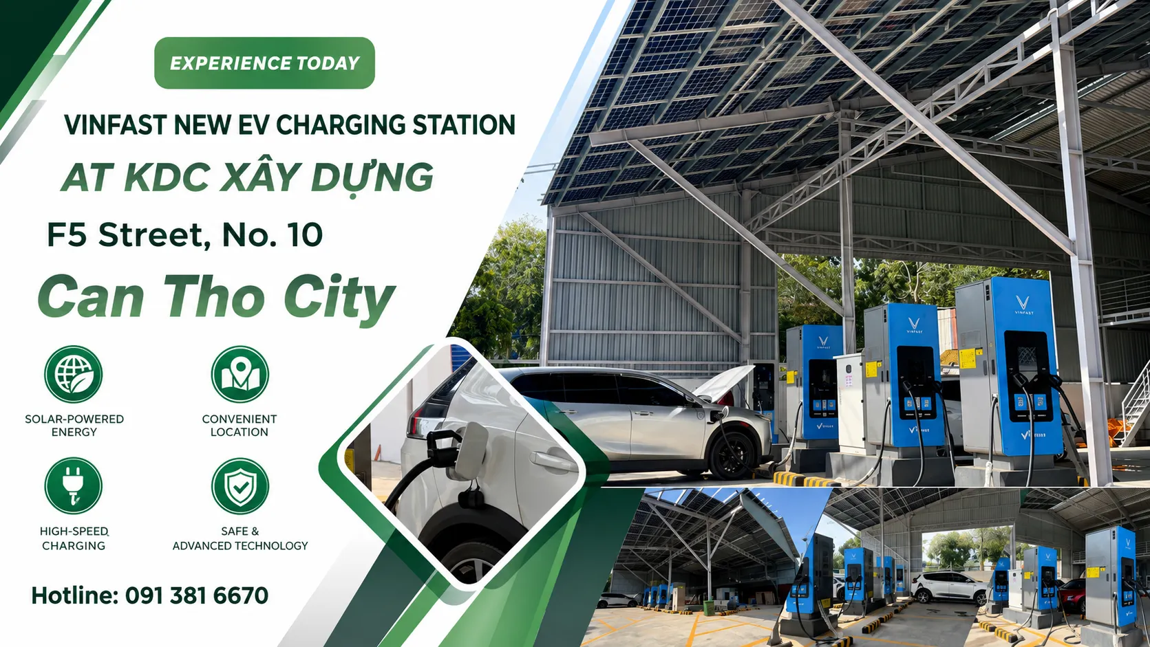 VinFast EV charging station at VinFast Cuu Long Cai Rang: A new stop for EV users