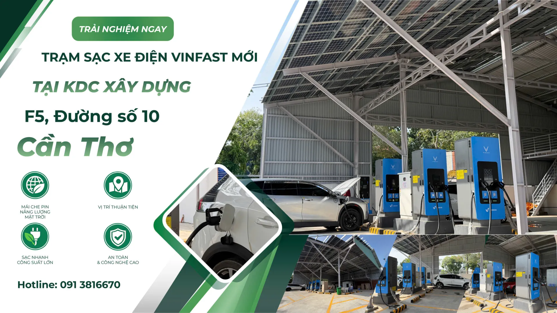 Trạm sạc xe điện VinFast tại VinFast Cửu Long Cái Răng: Điểm dừng chân mới cho người dùng xe điện