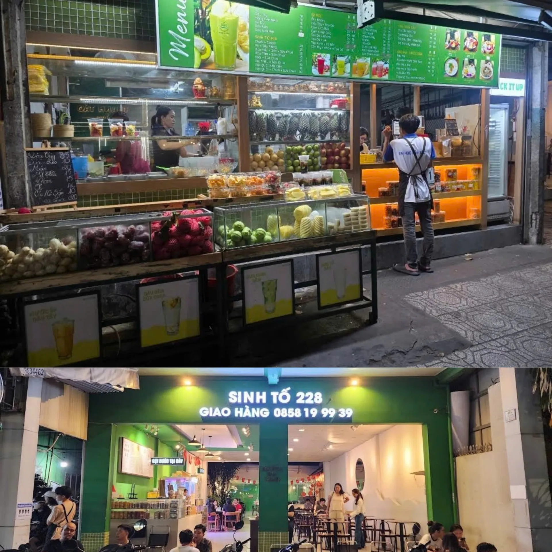 Hai khu vực của quán, phía trên là khu vực mua manng đi, phía dưới là khu vực phụ vụ tại chỗ. Ảnh: Sưu tầm